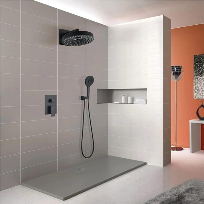 Rainfall Shower Head Sets Modern 2-Function Concealed Shower System Solid Brass Valve ABS Overhead Handheld Self-Cleaning - Image 2