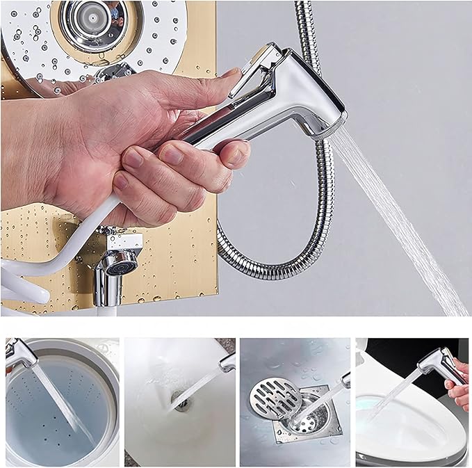 LED Gold Shower Panel Tower System Digital Display Shower Column Stainless Steel Shower Panel System, Shower System with Shower Head, Handheld Shower, Body Jets, Tub Spout, Bidet S Decoratio - Image 3