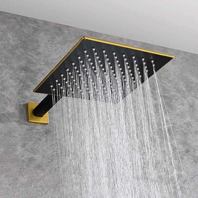 Shower Faucets Sets Matte Black Rainfall Shower Head with Hand Shower Brass Shower Combo Set with Tub Spout 6pcs Body Massage Jets Sprayer Black,for Bathroom - Image 2